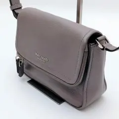 【極美品】 kate spade ショルダーバッグ グレージュ 本革 斜め掛け