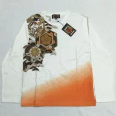 タグ付き新品!錦 刺繍 桜家紋和柄長袖Tシャツ(M)のサムネイル