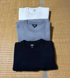 ユニクロ　ウォッシャブルミラノリブクルーネックセーター　3枚組