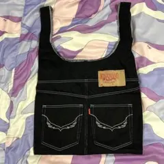 ロデオ　ロゴ入りエコバッグ　黒　トートバッグ