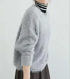 【美品】ルクールブラン ラメシャギーニットプルオーバー 水色 アイスブルー