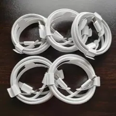 USB-C充電ケーブル5本セット編み込みタイプホワイト高耐久Apple風デザイン