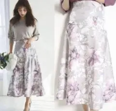 Apuweiser-riche 大花プリントフレアスカート