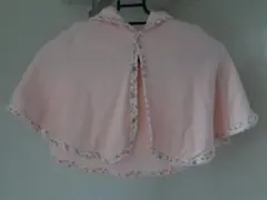 ブランシェス　　花柄ライン　コットンポンチョ