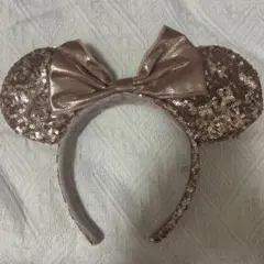 ローズゴールド ミニーマウス耳カチューシャ