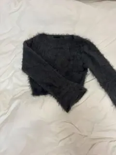 Heather シャギーニット チャコールグレー