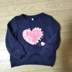 ネイビーハートプリントトレーナー 90