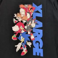 XLARGE × SONIC コラボ ロンT M 黒 キャラクター 集合 セガ