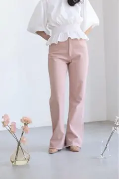 【muguet】　pink flare denim pants （Msize）