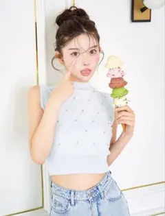 Darich ダーリッチ ストーンダイヤニットトップス ストーンダイヤニットトップス（ニット/セーター）｜Darich
