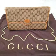 美品 希少モデル グッチ 2WAY ショルダー クラッチ GG キャンバス レア
