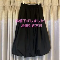 GU バブルミディースカート黒Lサイズ　総裏付き　両脇ポケット有り　未使用に近い