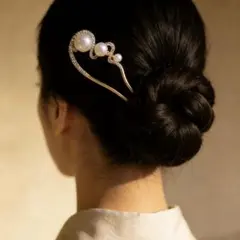 金属製パール髪飾り　かんざし　簪