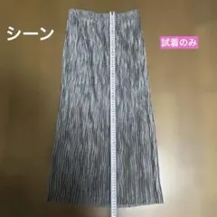 グレー系 プリーツ ロングスカートＬ サイズ