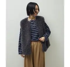 ELENCARE DUE シープファーロングベスト