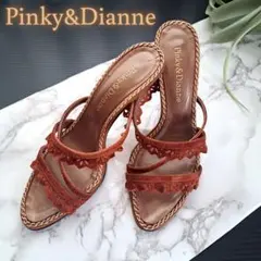 Pinky&Dianne ブラウン ミュール サンダル ハイヒール プレゼント付