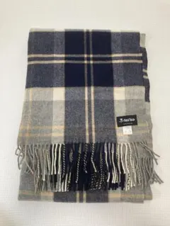 Royal Tweed チェック柄大判ストール　197cm×67cm ウール