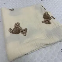 おくるみ　二重ガーゼ　２重ガーゼ　ガーゼケット　ベビー　綿100 コットン　くま