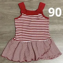 組曲 ワンピース チェニック 赤 90(サイズ表記100~110)キッズ 女の子のサムネイル