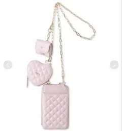 USAGI ONLINE キルティング3SETマルチショルダー バッグ ピンク