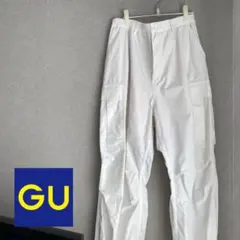 GU スーパーワイドカーゴパンツ メンズ XXL 白 ワイドシルエット 美品