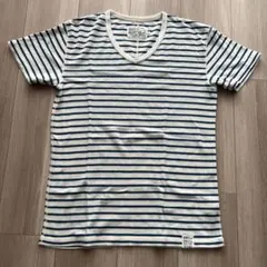 AZUL by moussy ストライプ Vネック Tシャツ 　Sサイズ