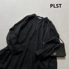 新品 PLST プラステ コットンシアー ボイル シャツワンピース
