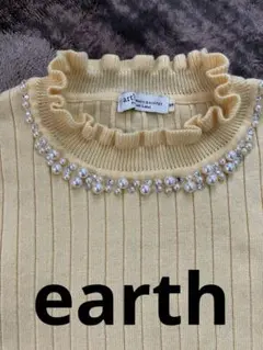 earth ビジュー付きニット サイズ02