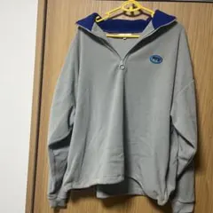 グレー フリース ジッパー付きパーカー