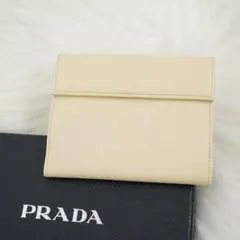 新品同様の状態　PRADA プラダ　折り財布　二つ折り　レザー　ロゴグラム
