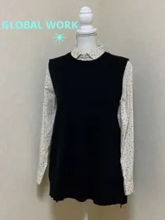 ★GLOBAL WORK★ おしゃれ　ベスト/毛15%　【Ｌ】