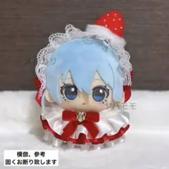 ぬい服 いちごケーキなフリルドレス ヘッドドレスセット ちびぐるみ