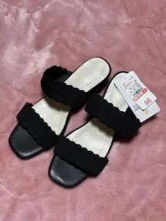 しまむら　サンダル　ブラック