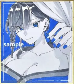 【ミニ色紙】手描き 花魁 アナログ オリジナル イラスト コピック