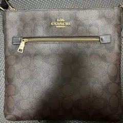 coach ショルダーバッグ　coachモノグラム　茶色　革