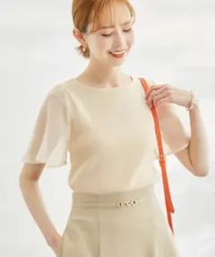 値下げ⭐️ROPÉ PICNIC シアースリーブリブニットプルオーバー