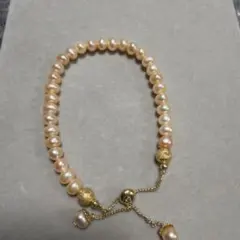 淡水パール ゴールドビーズ ブレスレット