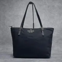 極美品✨A4可 ケイトスペード トートバッグ ナイロン×レザー 肩掛け ロゴ金具