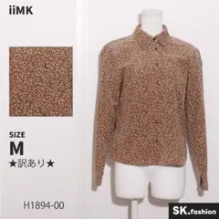 ★美品★iiMK トップス　シャツ　長袖　花柄　スナップボタン　コーデュロイ　綿
