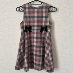 チェック柄ノースリーブワンピース 組曲Ｌサイズ120-130