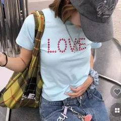 NUGU LOVE パーツスリムフィットTシャツ