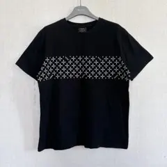フランス製 コムデギャルソン シャツ 幾何学 パッチワーク Tシャツ (黒 