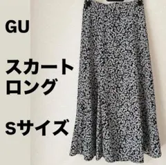 ロングスカート GU 小花柄 スカート ロング 花がらスカート プリントスカート