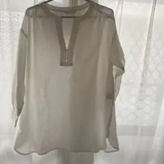 ondraw /オフホワイト/Vネック 7部袖シャツ/［試着のみ］/LＬサイズ