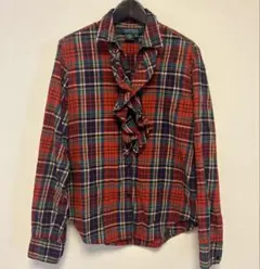 LAUREN ラルフローレン　チェックシャツ　フリル