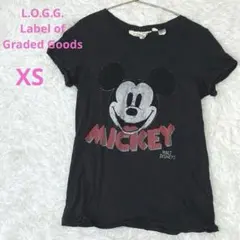 L.O.G.G. ミッキーマウス Tシャツ 半袖 ブラック XS ディズニー