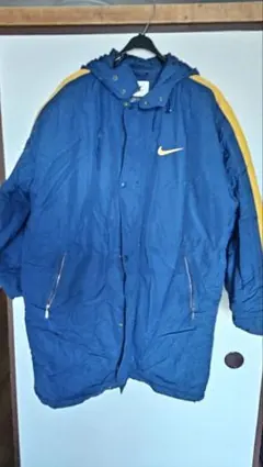 Nike フード付きベンチコート L ネイビー/イエロー