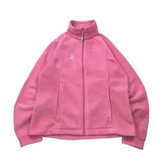 【レディース】Columbiaフリースジャケット ロゴ刺繍 ピンク ラグラン M