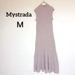 マイストラーダ ノースリーブ ロングワンピース リブ ピンク系［Ｍ］洗える