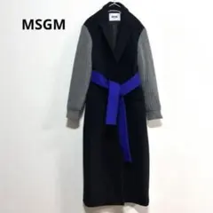 新品タグ付】MSGM（エムエスジーエム）フーデッドロングコート 